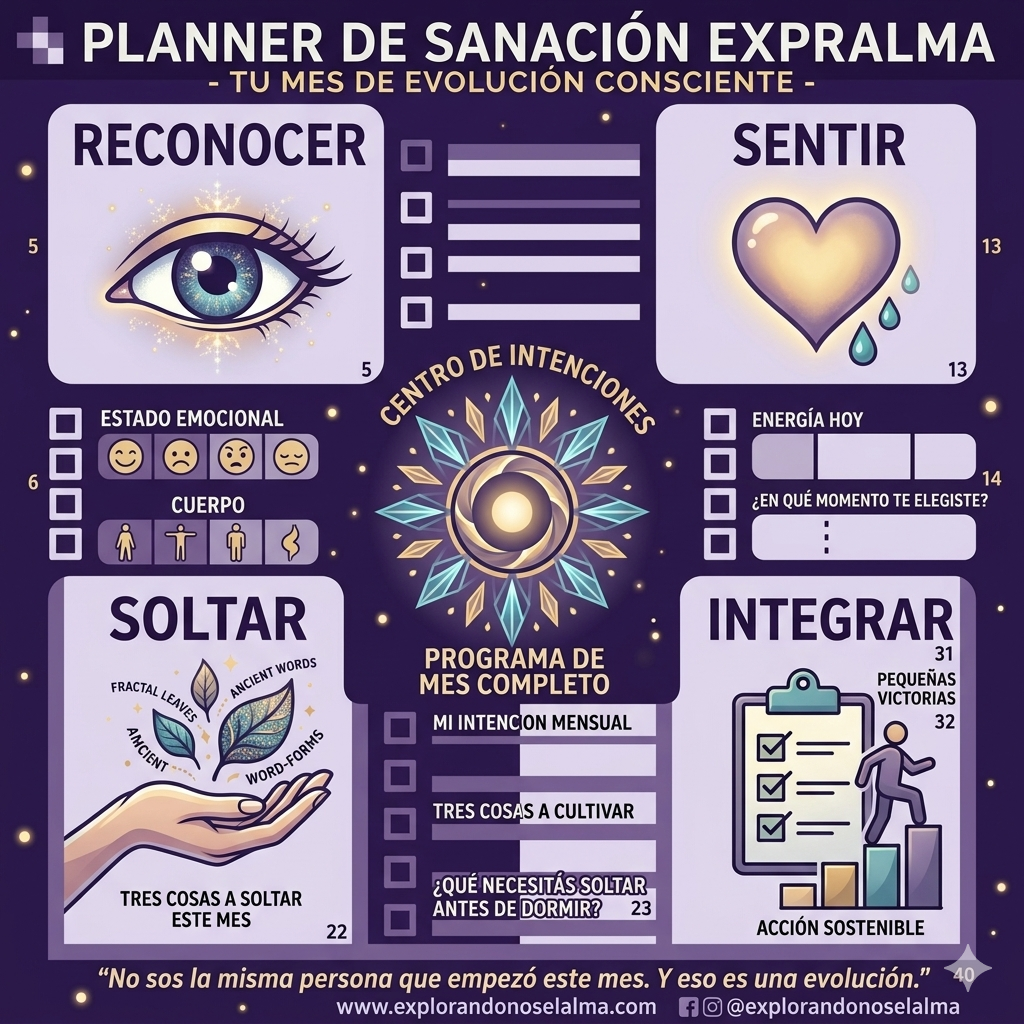 Planner Mensual de Sanación — 4 Semanas de Proceso Guiado