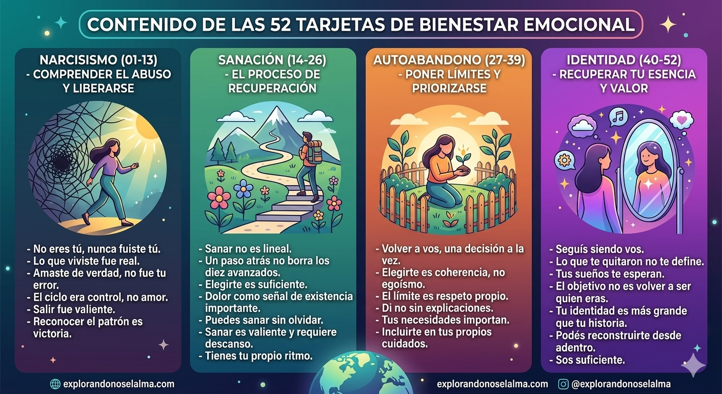 52 Cartas de Afirmación — Identidad, Sanación, Límites y Amor Propio